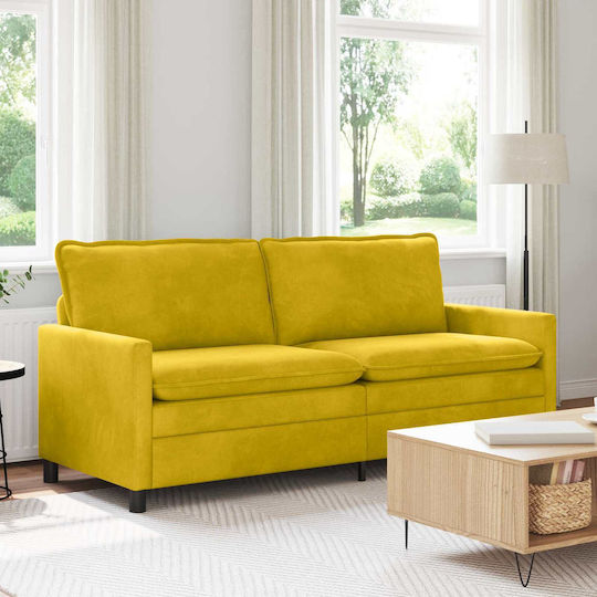 Two-Seater Velvet Yellow Couch 196x81x87.5cm