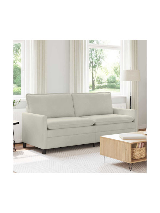 Doppelsitzer Samt Sofa Creme 196x81x87.5cm