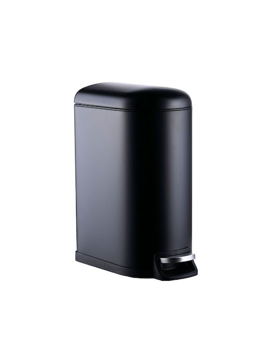 Relaxdays Relaxdays Mülleimer aus Inox mit Pedal Schwarz 10 l
