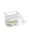 Relaxdays Set Glas-Mittagsboxen Transparent 7x20,5cm 3 Stück