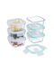 Relaxdays Set Glas-Mittagsboxen Transparent 6x12cm 6 Stück