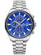 Giewont Men's Watch 46mm Chronograph Battery with Silver Metal Bracelet