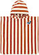 Little Dutch Kid's Beach Poncho Ocean World Brown Stripe One Size