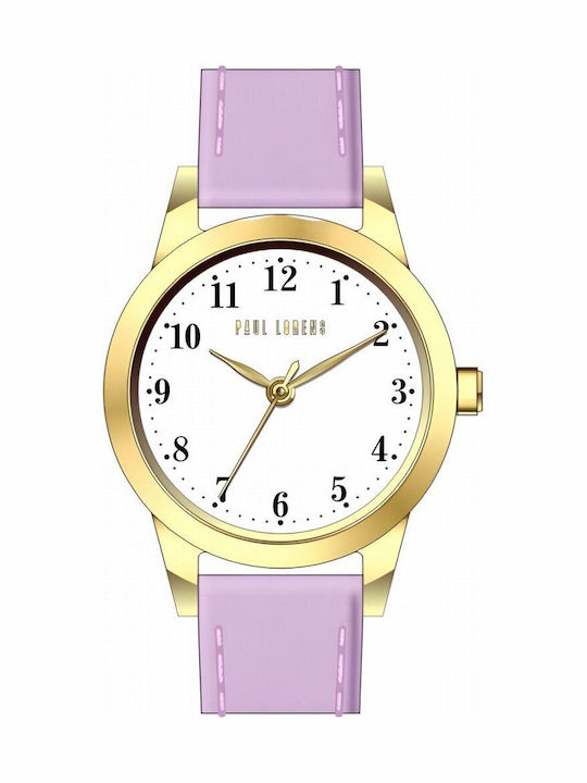 Paul Lorens Womens Watch 26mm Battery With Purple Leather Strap