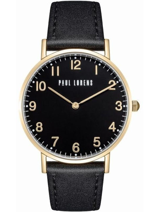 Paul Lorens Womens Watch 45mm Battery With Black Metal Bracelet