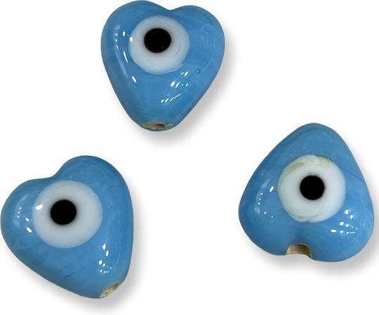 Blue Eye Heart 18x16mm Hole 2.2mm Nazar 8 Pieces 8 pcs