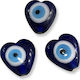 Blaue Matohantresse Herz 22x20mm Loch 2,2mm Nazar 6 Stück