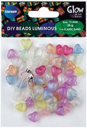 Χάντρες Centrum Hearts 10mm 25gr Glow In Dark