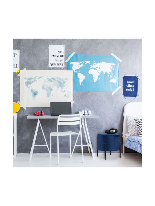 Living Room Stools With Storage Space Wooden Blue
