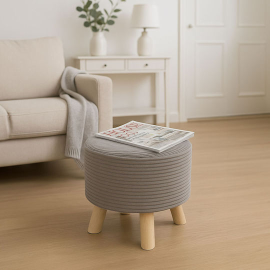 Living Room Stools Upholstered with Gray Fabric 30x30x30cm