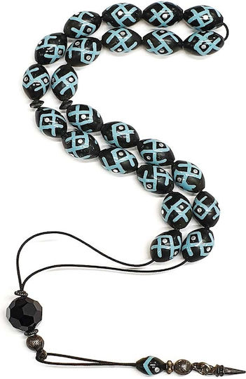 Roloi Komboloi Worry Beads with 23 Beads from Ebony Length 31cm Multicolour
