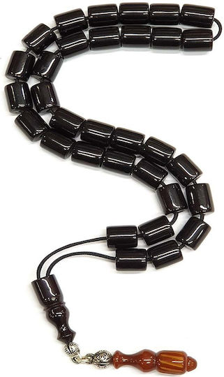Roloi Komboloi Worry Beads with 33 Beads Made of Mastic Length 30cm Burgundy