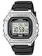 Casio Дигитален Мъжки Часовник 43mm На Батерия с Черна Каучукова Каишка