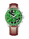 Men's Watch 44mm Battery Chronograph with Brown Leather Strap