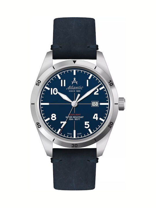 Herrenuhr 44 mm mit Batteriebetrieb, silberfarben