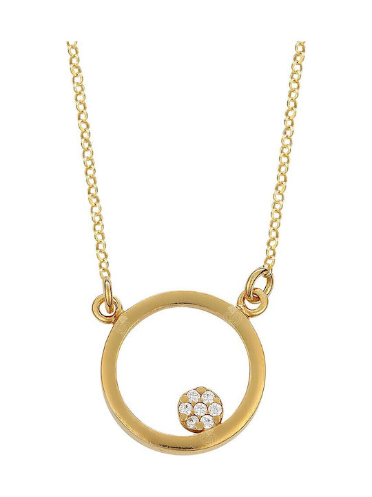 VTJ Necklace from Gold Plated Silver with Zircon