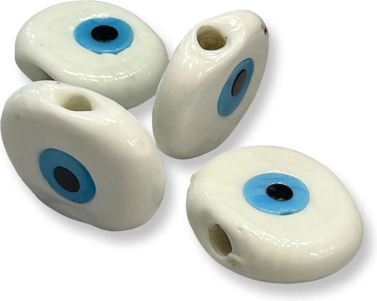White Eye 3x3.3cm Hole 0.5mm Nazar Packaging 4 Pieces 4 pcs