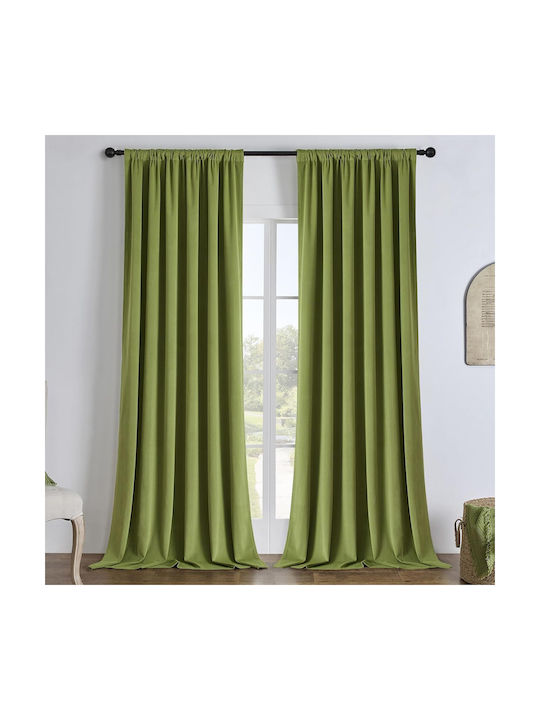 Joydeco Joydeco Verdunkelungsvorhänge mit Bleistiftfalten Grün 132x225cm