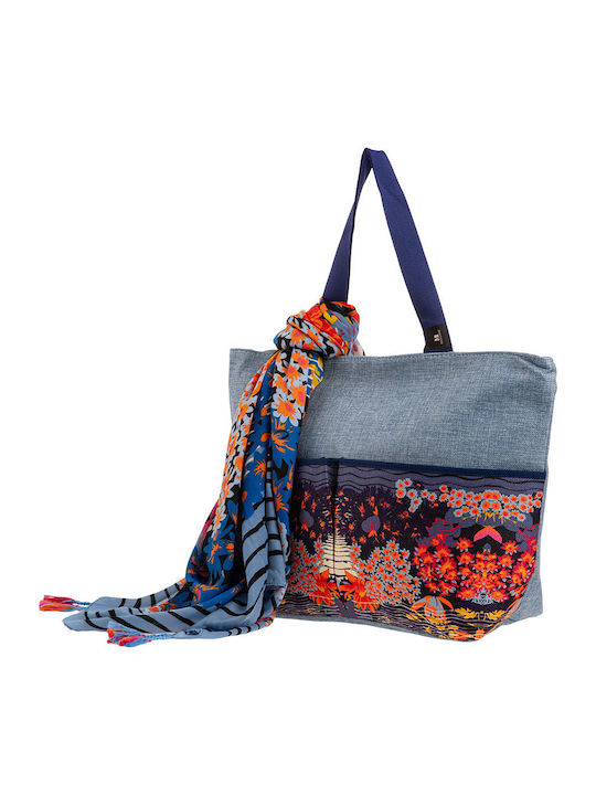 Modissimo Set of Blue Fabric Beach Bags