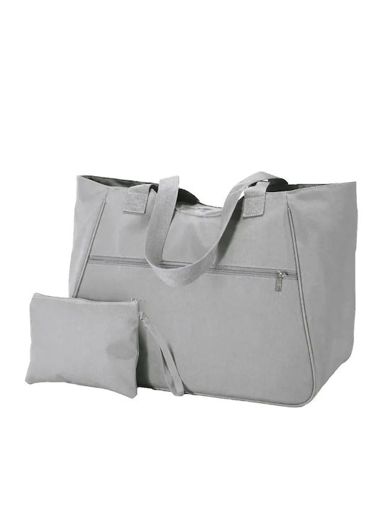 Benzi Fabric Beach Bag with Toiletry Bag Gray
