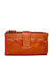 Large Leather Women's Travel Wallet Tabac Brown