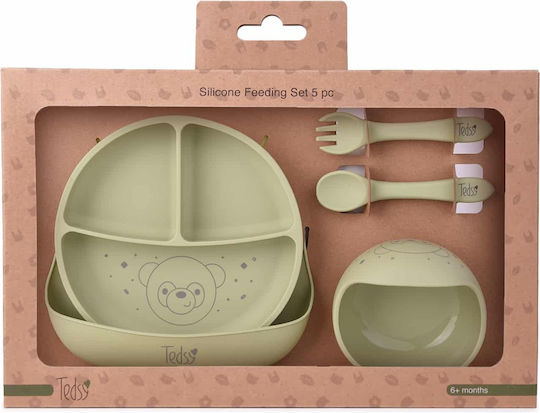 Amek Toys Toddler Silicone Food Container Set Green 4 Pieces