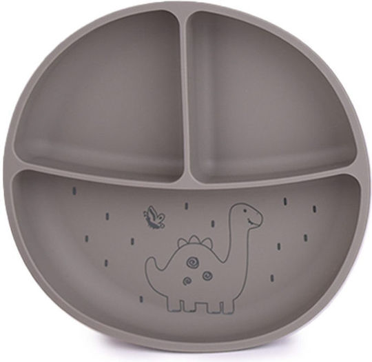 Tedsy Children's Food Plate Made of Gray Silicone