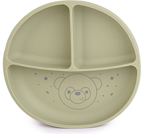 Tedsy Children's Food Plate Made of Silicone Green