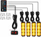 Set 4 Lumini De Volum Pentru Camioane Cu Led Stroboscop Zola 12v 30w Portocalii 10 Moduri Telecomandă Cablu 190 Cm 10 X 2.1 X 2.8 Cm