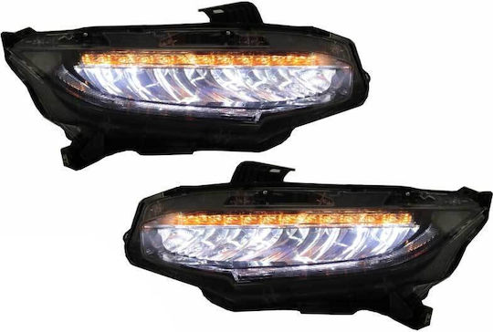 Φαναρια Full Led Honda Civic Mk10 Fcfk 2016+ Δυναμικη Ενδειξη Φλας Ledevo 2τμχ