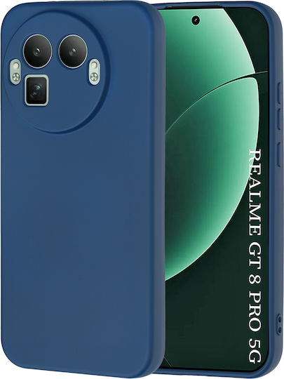 Techsuit Softflex Rückseite Umschlag aus Silikon Marineblau (Realme GT 8 Pro)