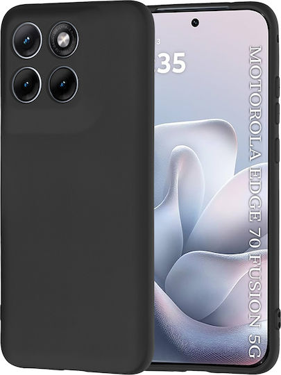 Techsuit Softflex Silikon Umschlag Rückseite Schwarz (Motorola Edge 70 Fusion 5G)