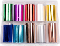 Luxorise Set Folie Transfer Holo Crush Pentru Design Unghii 10 Bucăți
