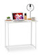 Birou de Calculatoare din Lemn Alb cu Picioare Metalice 80x45x74.5cm