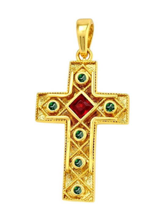 Kontopoulos Gold Byzantine Cross 14K Double Sided Without Chain