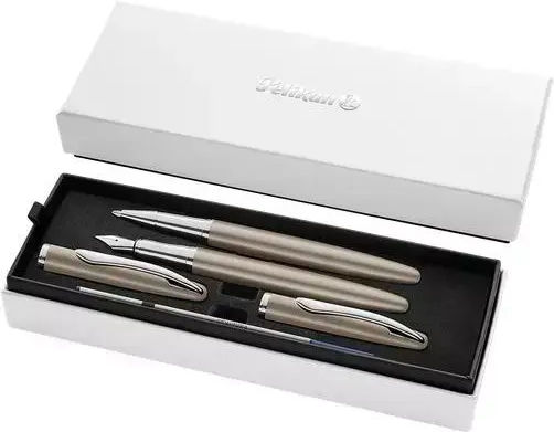 Set Stilouri Jazz Noble Taupe Pană De Scris + Stilou Rollerball