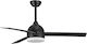 Redled Stil Deckenventilator 132cm mit Leuchte Schwarz