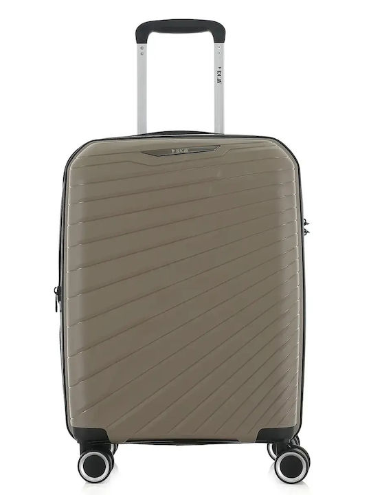 RCM Hard Beige Travel Suitcases with 4 Wheels