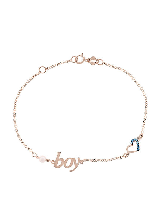 Kids Bracelet Made of 9K Gold with Heart