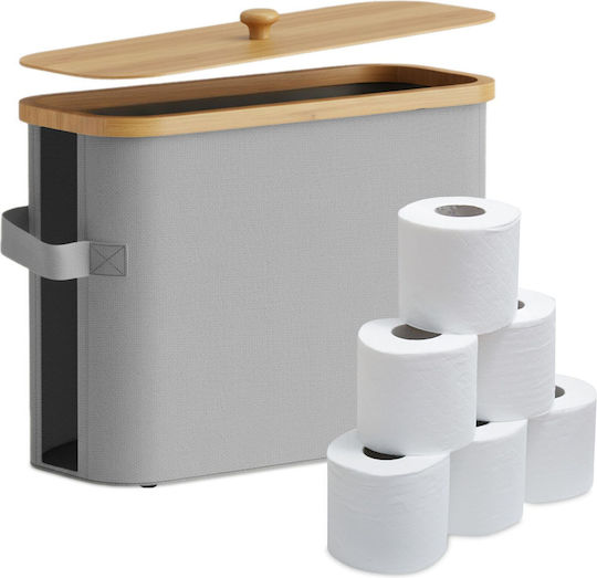Relaxdays Bamboo Gray Paper Holder 4052025853006