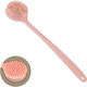 Double-Sided Silicone Bath Brush with Long Pink Handle