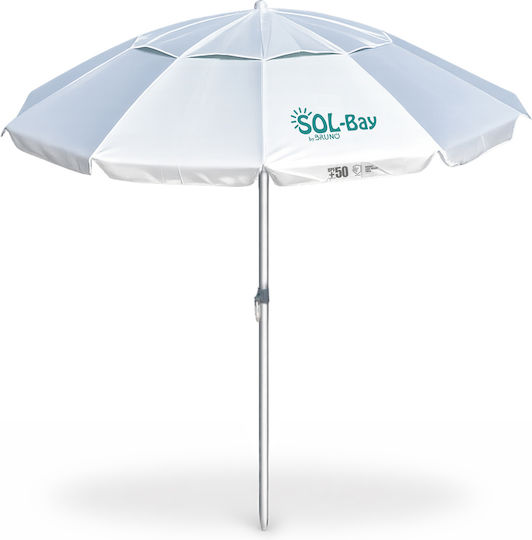 Bruno Faltbarer Strandsonnenschirm aus Aluminium Durchmesser 2,2 m mit UV-Schutz und Strand Sonnenschirm in Hellblau