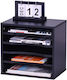 Relaxdays Кутия За Съхранение На Книги И Документи 33.5 X 25 X 33 См 5 Отделения Черна
