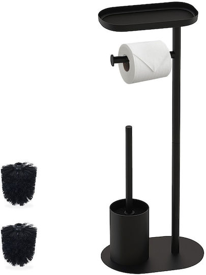 Relaxdays Set Accesorii Baie Metalic Negru