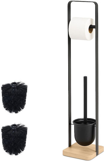 Relaxdays Set Accesorii Baie Bambus Gri