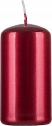 Donau Home Standard Pillar Candle Lacquer 50x100mm 4 Pcs Red Metallic Gloss