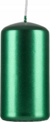 Donau Home Standard Pillar Candle Lacquer 50x100mm 4 Pcs Metallic Green Gloss