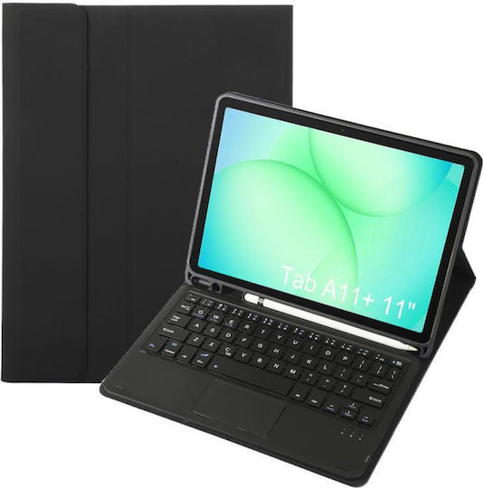 Flip Cover mit Tastatur Schwarz (Samsung Galaxy Tab A11 Plus)