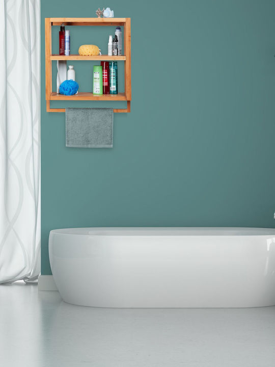 Relaxdays Επιτοίχια Ραφιέρα Μπάνιου Bamboo 58.5x52x21cm Καφέ