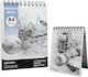 Roza Sketchbook A4 160gsm Spiral Sketch Pad 48 Pages Blue For Pencil & Markers